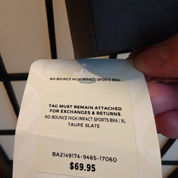 NWT - Fabletics No-Bounce Sports Bra - High Impact - Taupe Slate - XL - Picture 3 of 5